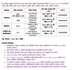टीकापुर बहुमुखी क्याम्पसको विद्यार्थी भर्ना सम्बन्धी सूचना
